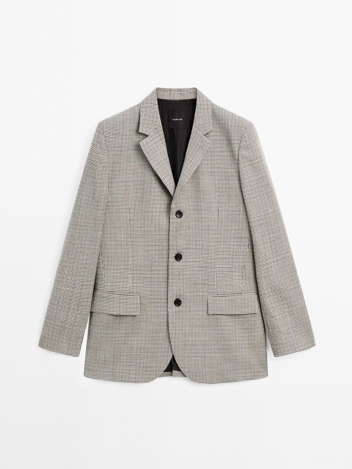 마시모두띠 클래식 하운드투스 100 울 테일러드 재킷 6038/685 BEIGE - 상품 이미지