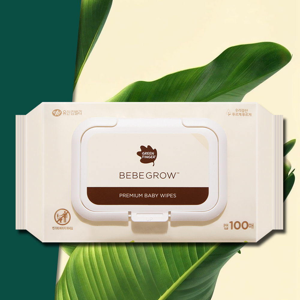 그린핑거 베베그로우 물티슈 캡형 100매 1팩 아기물티슈 유아 대용량 신생아 두꺼운