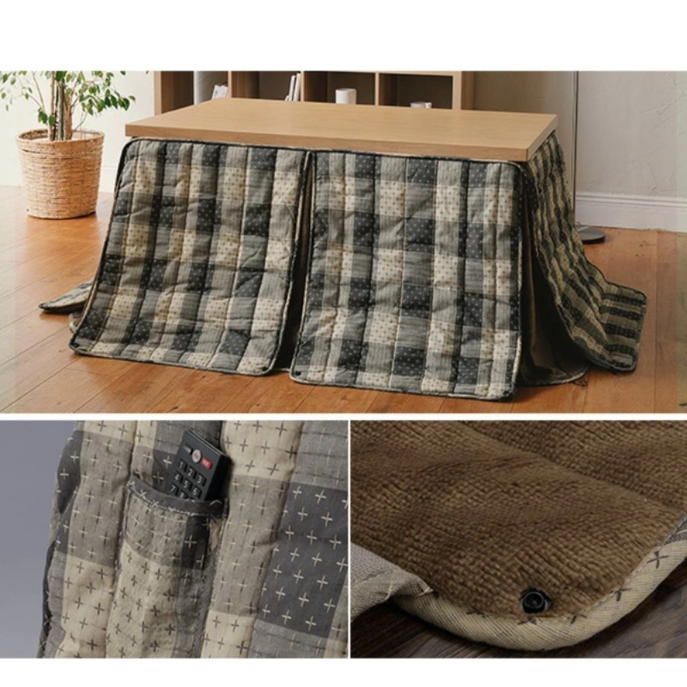 SAI 일본 식탁형 다이닝 코타츠 온열 사각 테이블 + 전용 이불 세트 (의자 미포함)