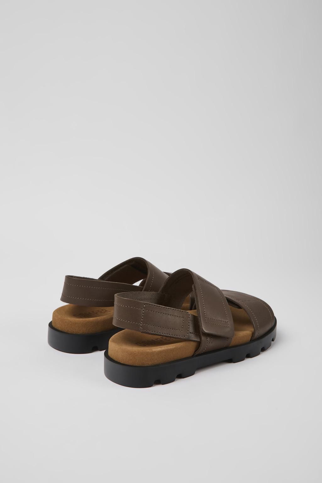 캠퍼 프리미엄 브라운 레더 스트랩 샌들 Brutus K201323-009 BROWN - 상세 이미지 3