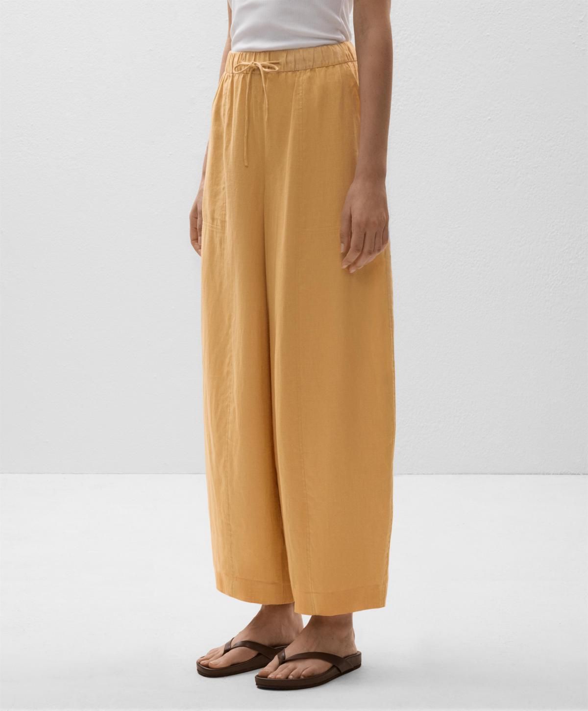 오이쇼 린넨 와이드 배럴 팬츠 3339/047 SOFTYELLOW - 상품 이미지
