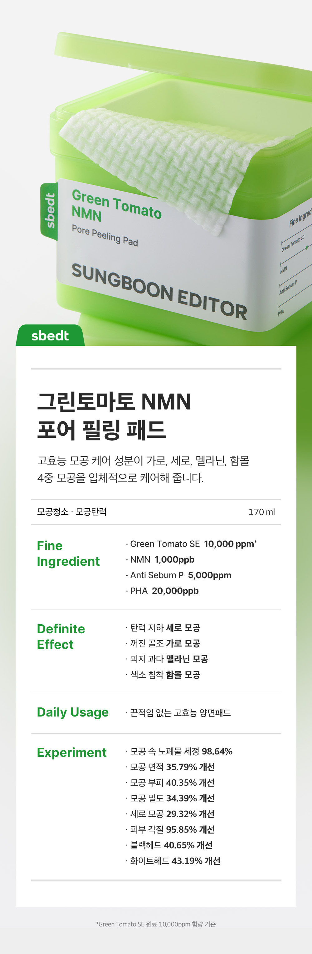 sungboon editor green tomato chemical exfoliant