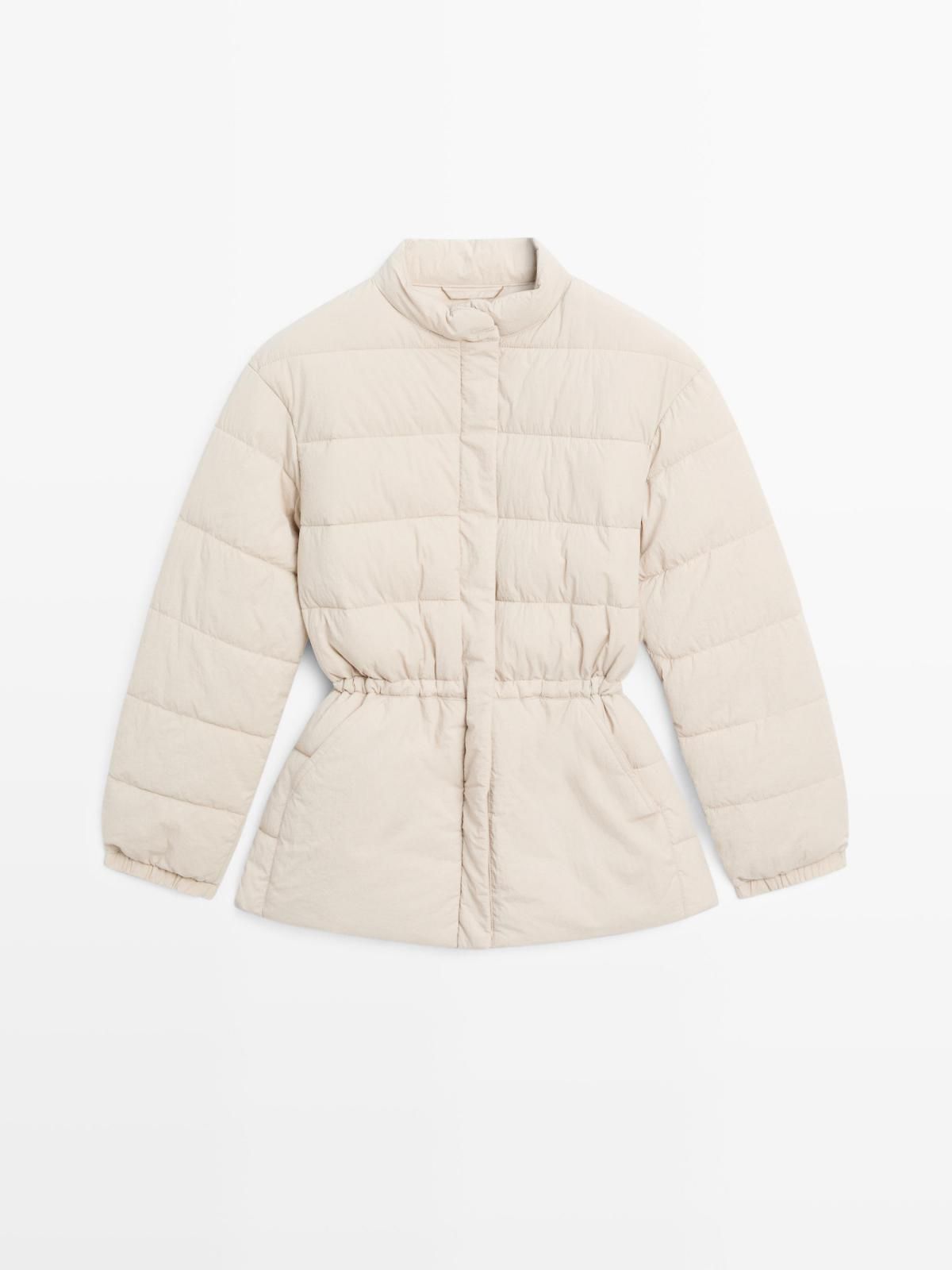 마시모두띠 스탠드 칼라 스트링 발수 라이트 패딩 재킷 6733/725 BEIGE - 상품 이미지