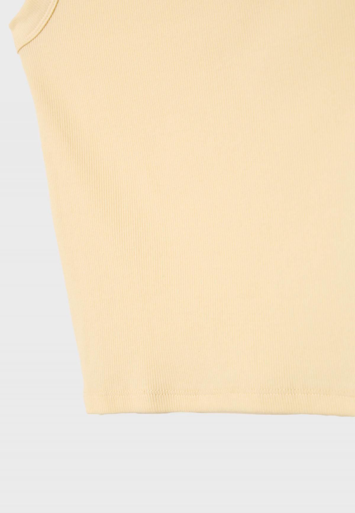 스트라디바리우스 베이직 골지 레이서백 민소매 탑 7066/200 PASTEL YELLOW - 상세 이미지 3