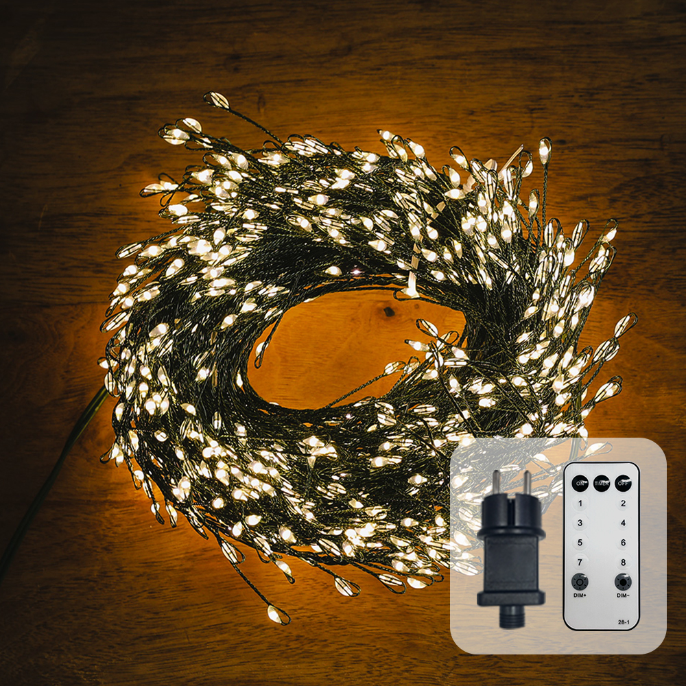 윈터스케치 크리스마스 트리 LED 5배 촘촘한 지네 전구 줄조명 전구색 클러스터 1000구