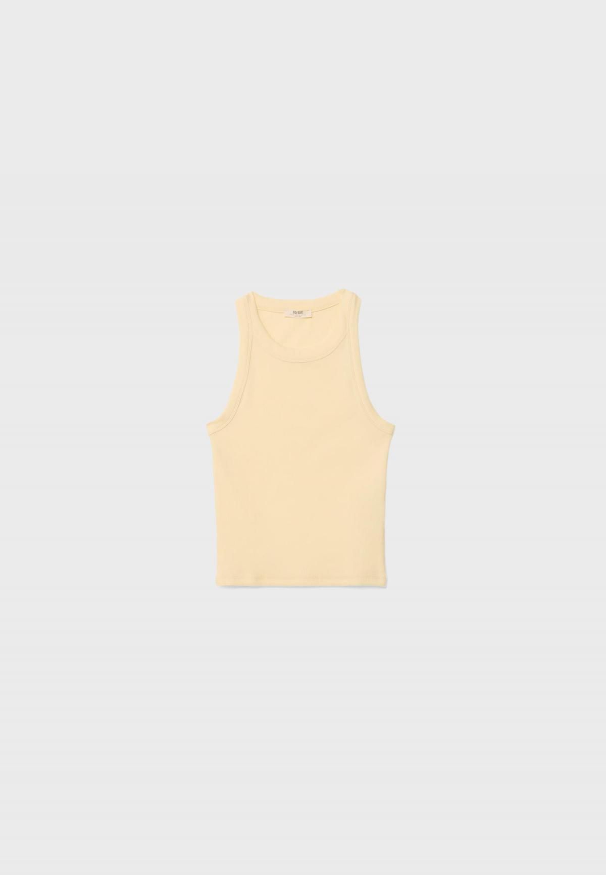 스트라디바리우스 베이직 골지 레이서백 민소매 탑 7066/200 PASTEL YELLOW - 메인 이미지