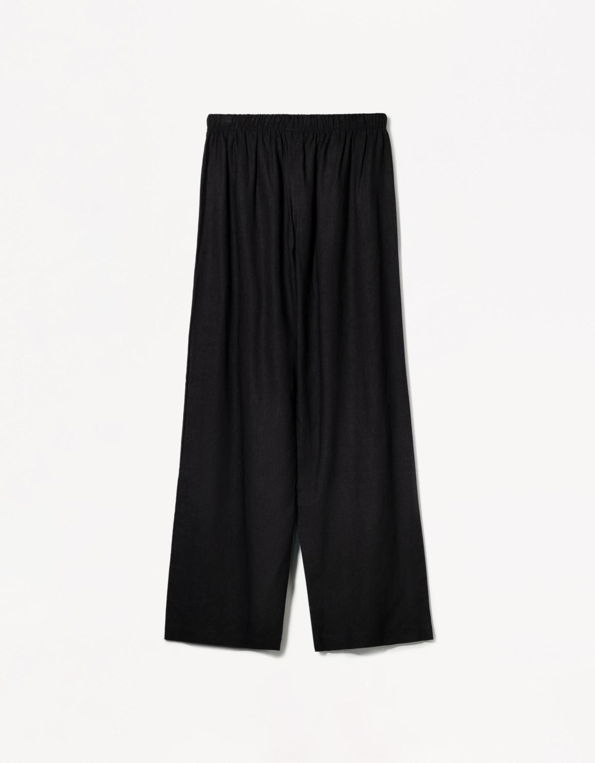 버쉬카 린넨 혼방 와이드 팬츠 0093/741 BLACK - 상세 이미지 5