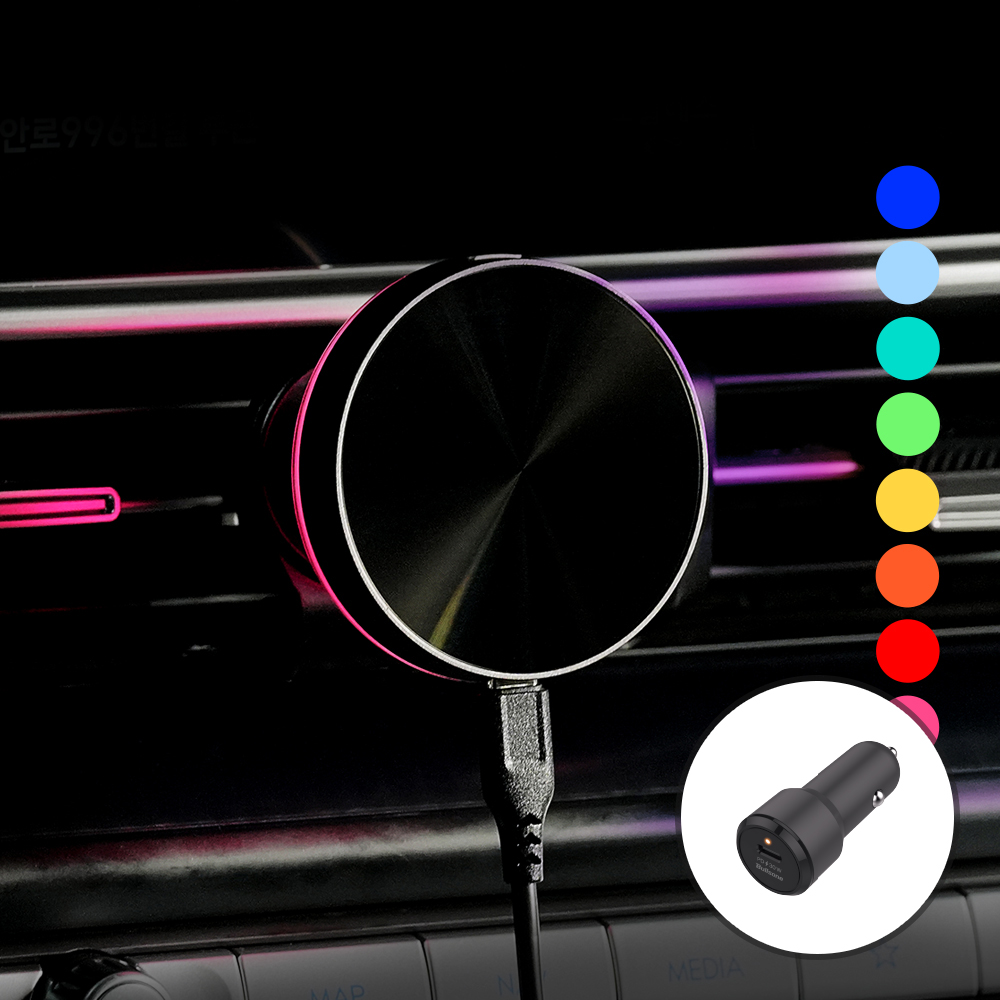 [+초고속충전기][단독]불스원 사운드리액션 차량용 핸드폰 맥세이프 거치대 휴대폰충전 무선 자석거치대 qi2