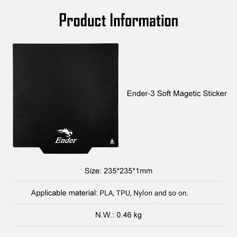 Creality Ender 3 트레이 마그네틱 플랫폼 3D 프린터 플렉시블 플레이트 베드 프린팅, Pro / V2 5 /CR 20, 235x235mm Magnetic Tray - 상세 이미지 3