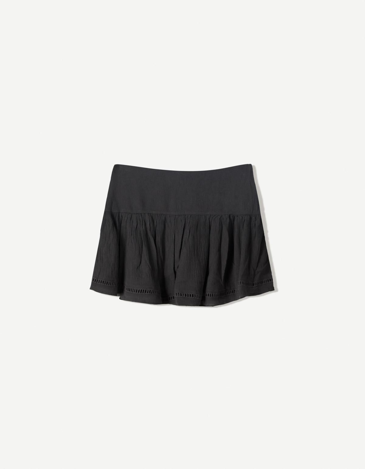 버쉬카 텍스처 플레어 미니 스커트 6077/494 DARK GREY - 상세 이미지 3