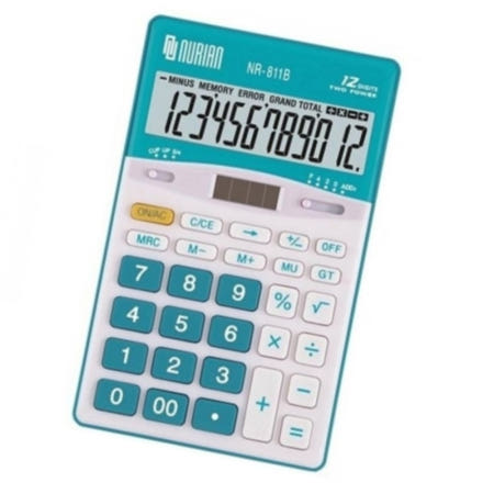 누리안 계산기 NR-811B 블루 12자리 은행 휴대용 사칙연산 학교