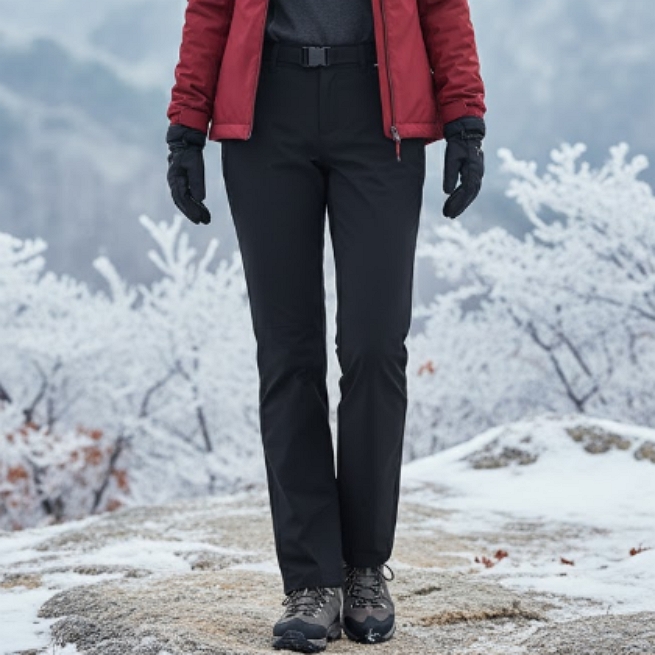 네파 겨울 여성 약기모 방풍 본딩 스판 아웃도어 캠핑 등산바지 - 상품 이미지