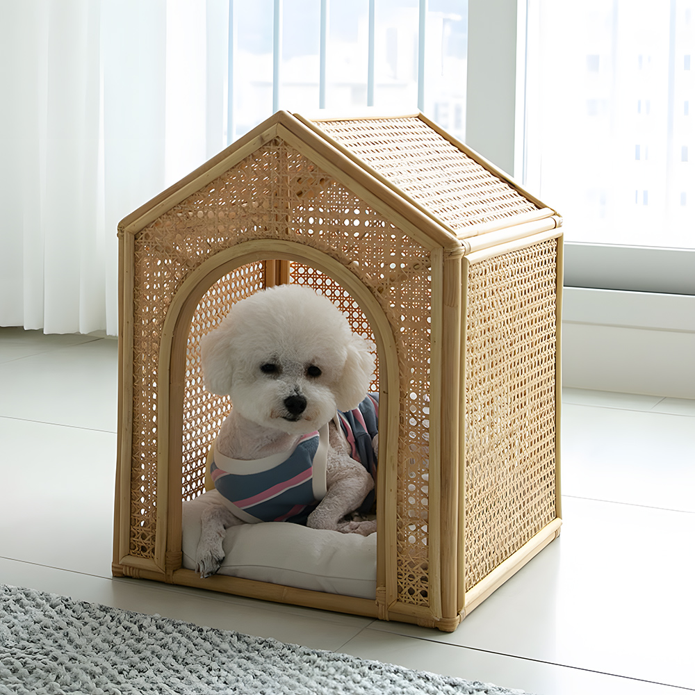 고양이숨숨집 내추럴 라탄 애견 반려동물 하우스 소형 강아지집