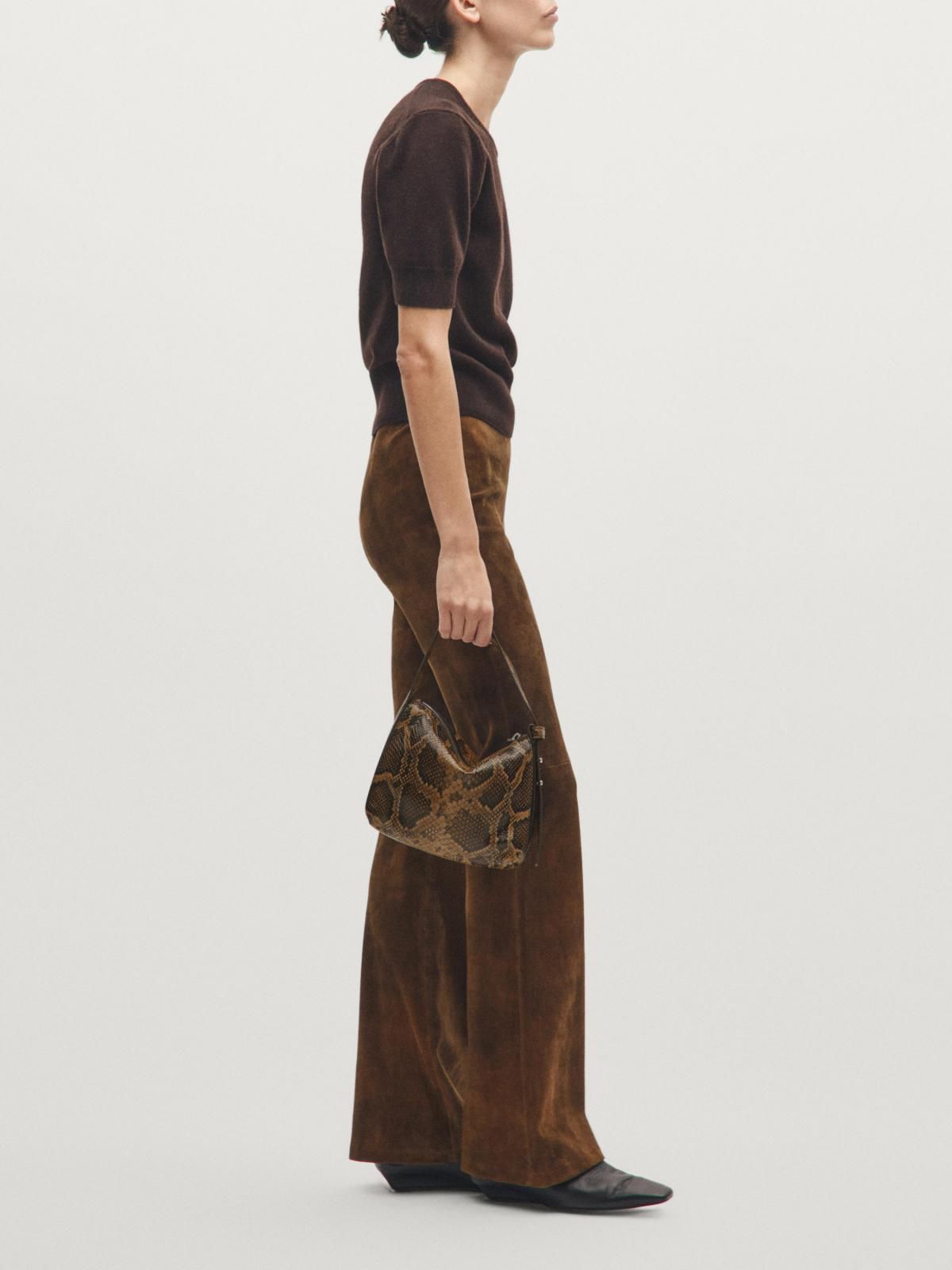 마시모두띠 스네이크 프린트 레더 숄더백 6926/651 BROWN - 상세 이미지 2