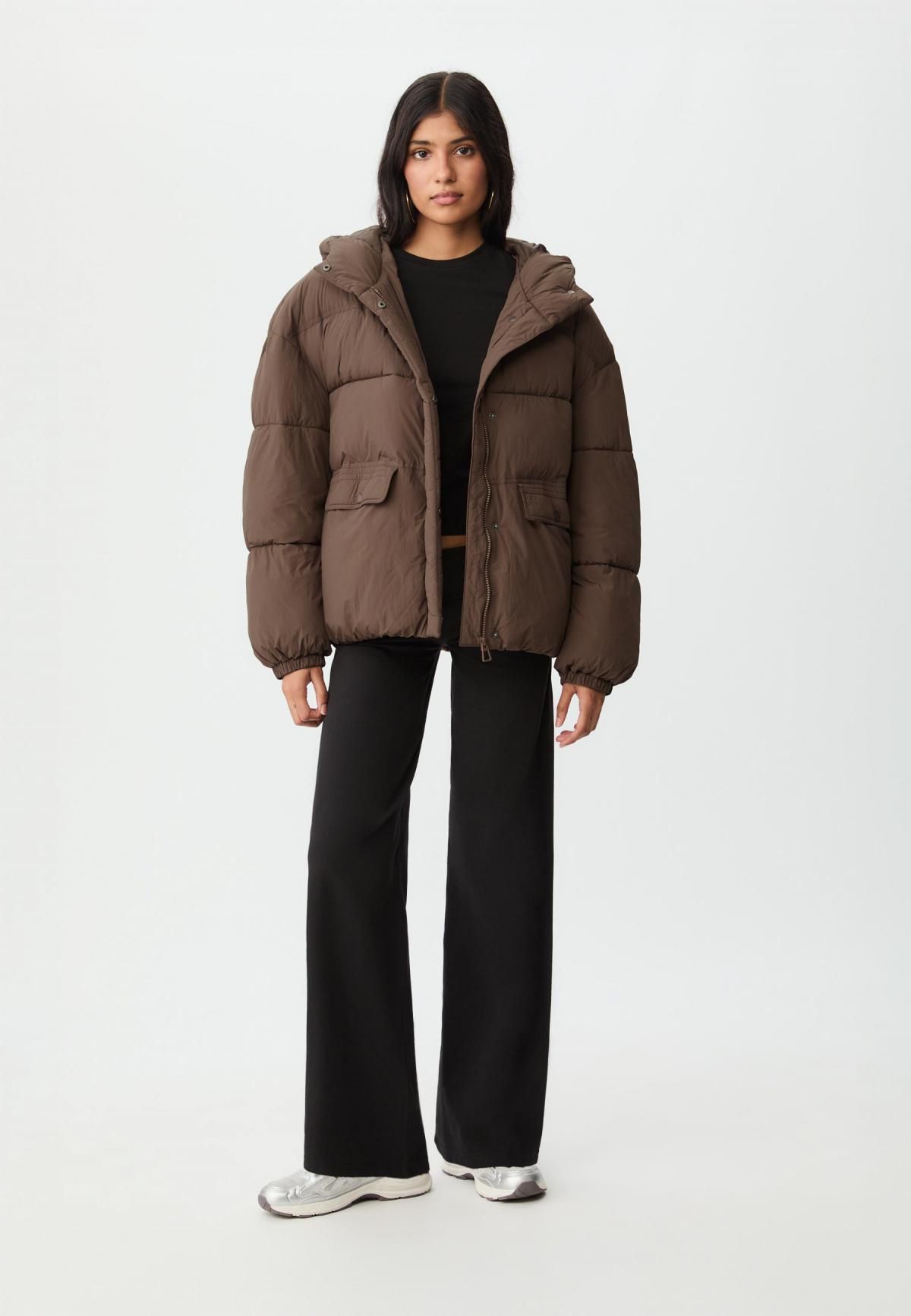 스트라디바리우스 브라운 테크니컬 후드 숏 패딩 재킷 8500/196 BROWN - 상세 이미지 4