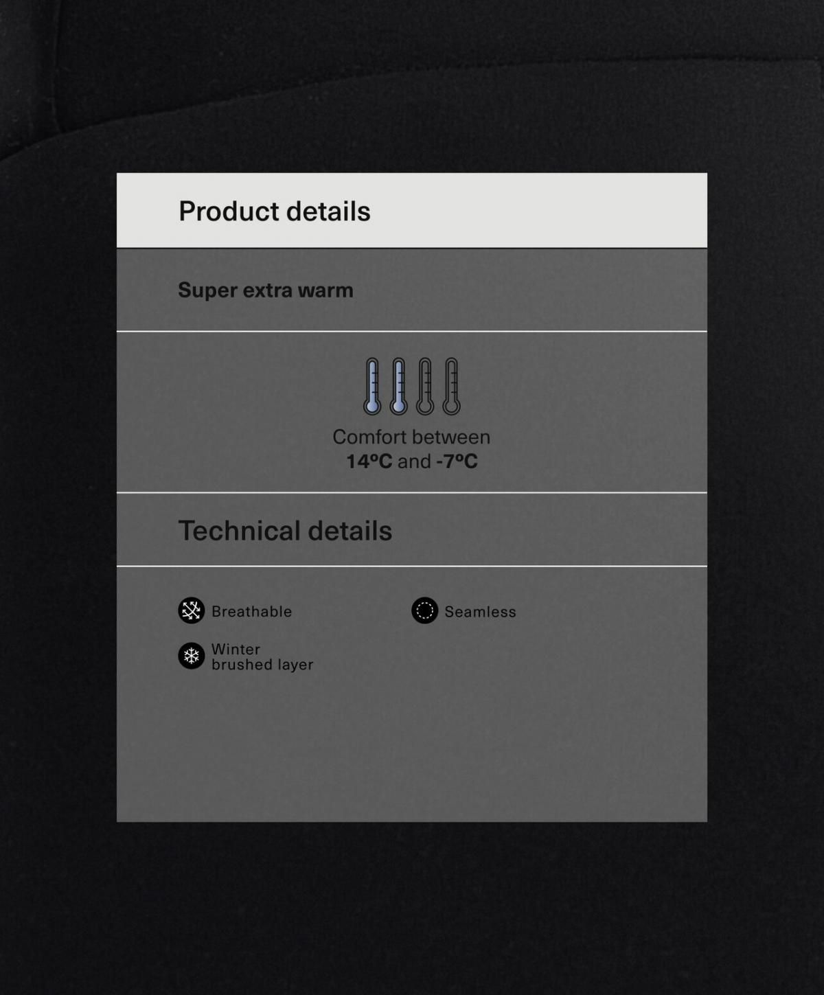 오이쇼 테크니컬 웜 하이웨이스트 심리스 70CM 앵클 레깅스 2890/825 BLACK - 상세 이미지 2
