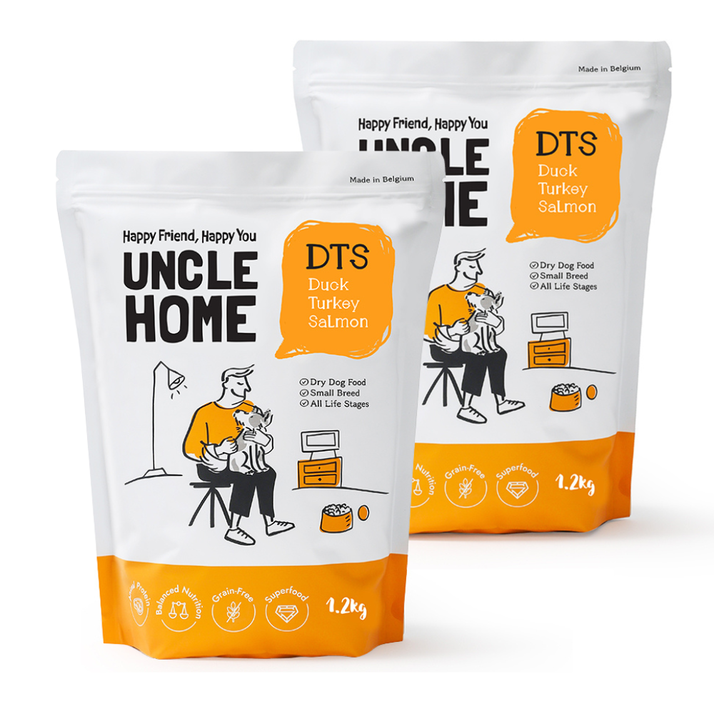 엉클홈 디티에스 기호성 좋은 그레인프리 강아지사료 오리+칠면조+연어, 1.2kg, 2개 - 상품 이미지