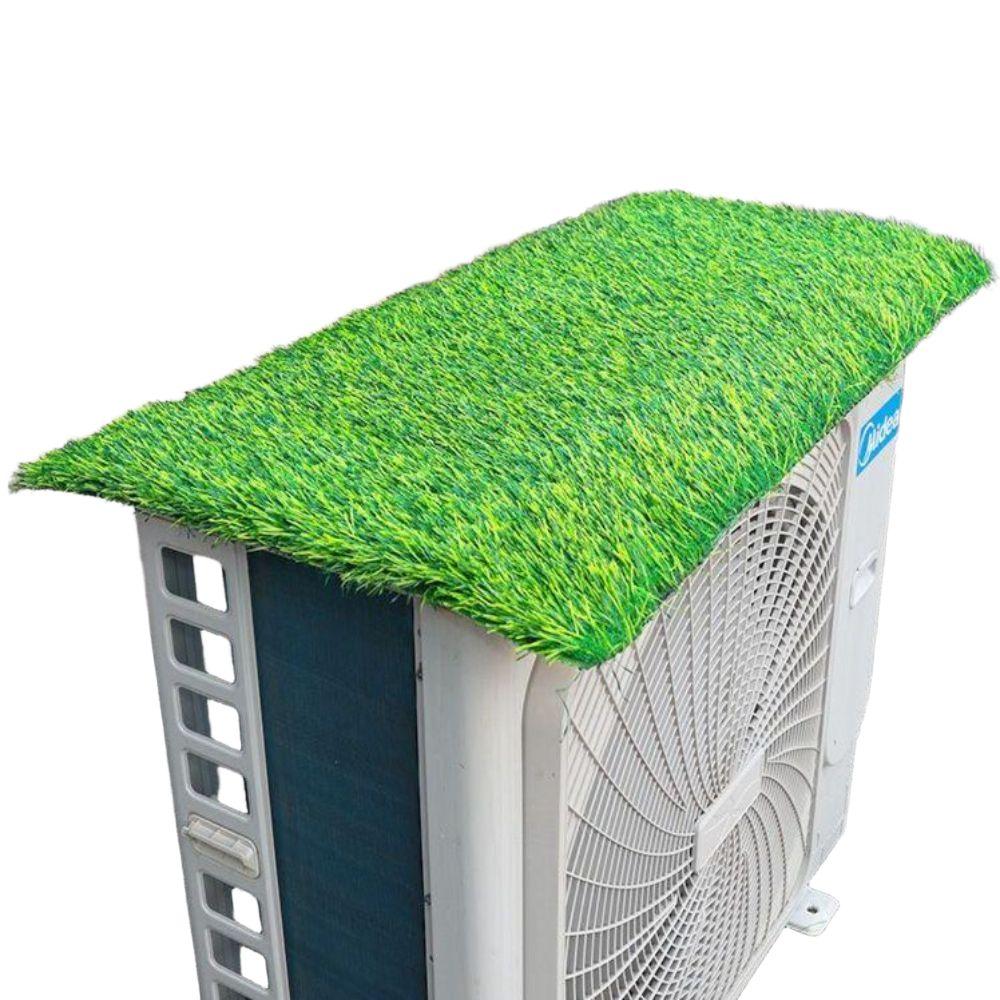 에어컨 실외기 인조 커버 잔디 소음 단열 차단 4cm 높이 2개 세트 30x80cm - 상품 이미지