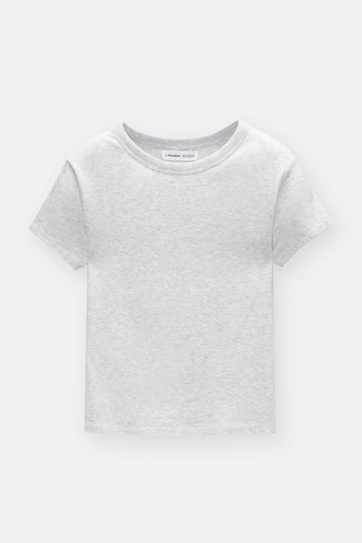 풀앤베어 미니멀 베이직 라이트그레이 반팔 티셔츠 3245/321 GREY MARL - 상품 이미지