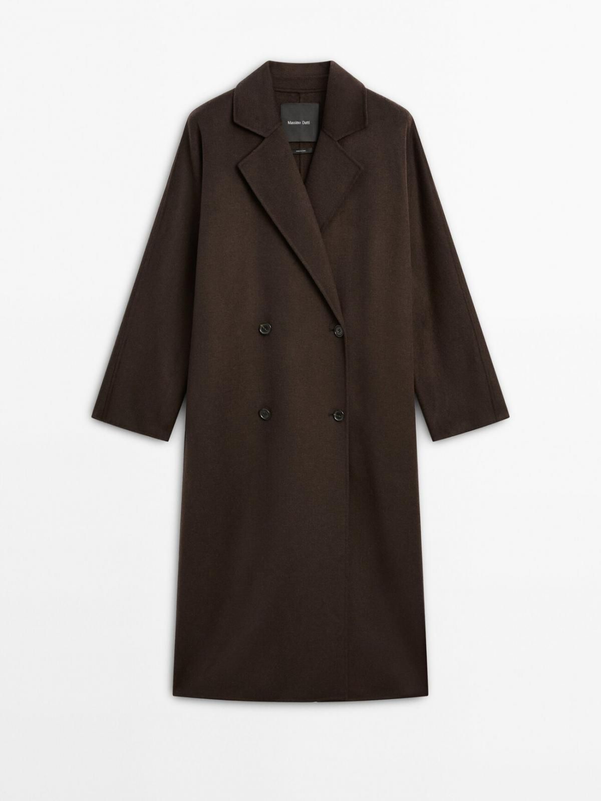 마시모두띠 테일러드 롱 더블브레스트 울블렌드 코트 6431/981 CHOCOLATE - 상품 이미지