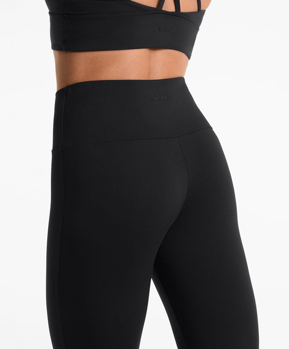 오이쇼 슬릿 하이웨이스트 플레어 테크니컬 팬츠 COMFORTLUX 1458/332 BLACK - 상세 이미지 3