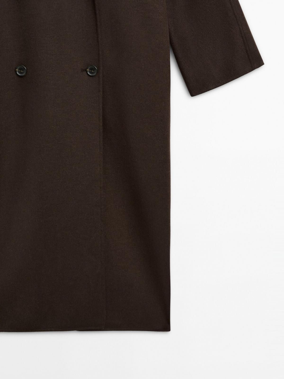 마시모두띠 테일러드 롱 더블브레스트 울블렌드 코트 6431/981 CHOCOLATE - 상세 이미지 4