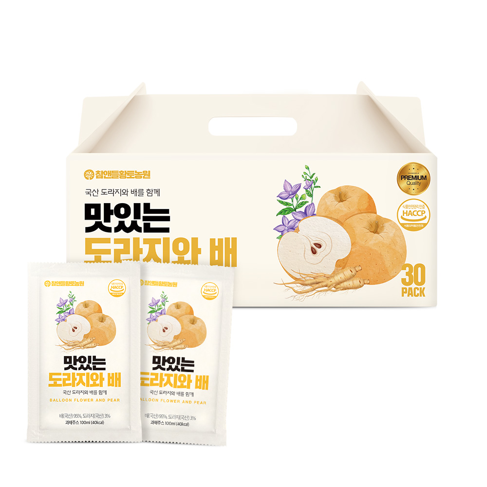 [3+1] 참앤들황토농원 맛있는 도라지와 배즙 100ml 30포, 3개 - 상세 이미지 2