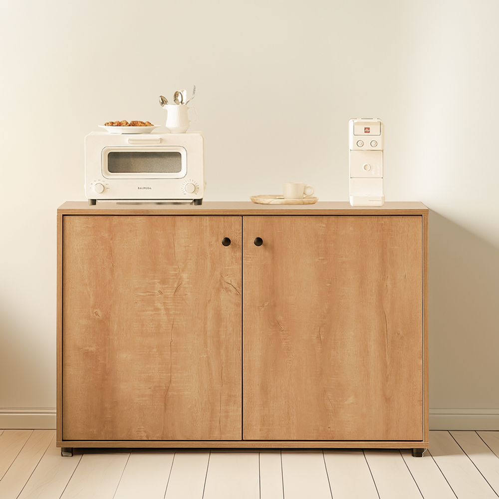 세렌 주방장 정수기받침대 커피머신선반 그릇장 하부장 1200x400x800mm, 2단, 오크 - 메인 이미지
