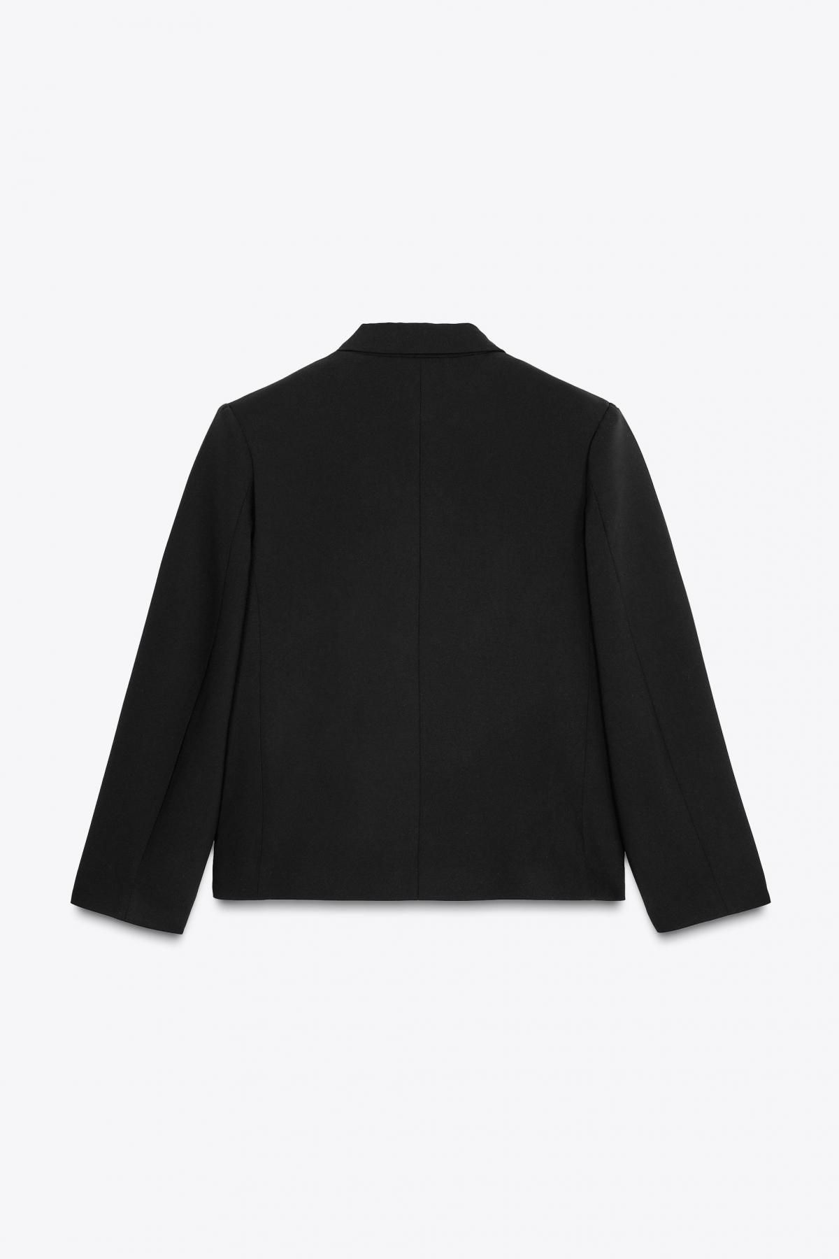 자라 크롭 더블브레스트 블레이저 1255/735 BLACK - 상세 이미지 4