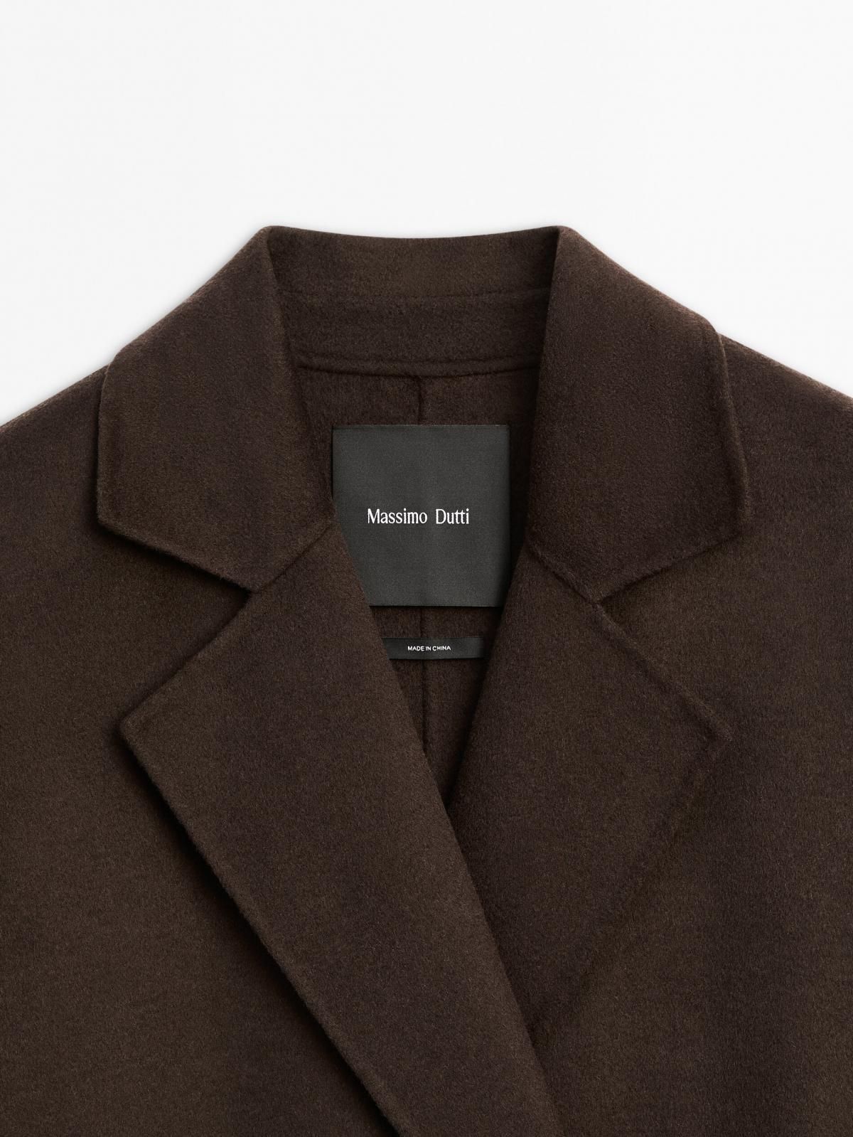 마시모두띠 테일러드 롱 더블브레스트 울블렌드 코트 6431/981 CHOCOLATE - 상세 이미지 5