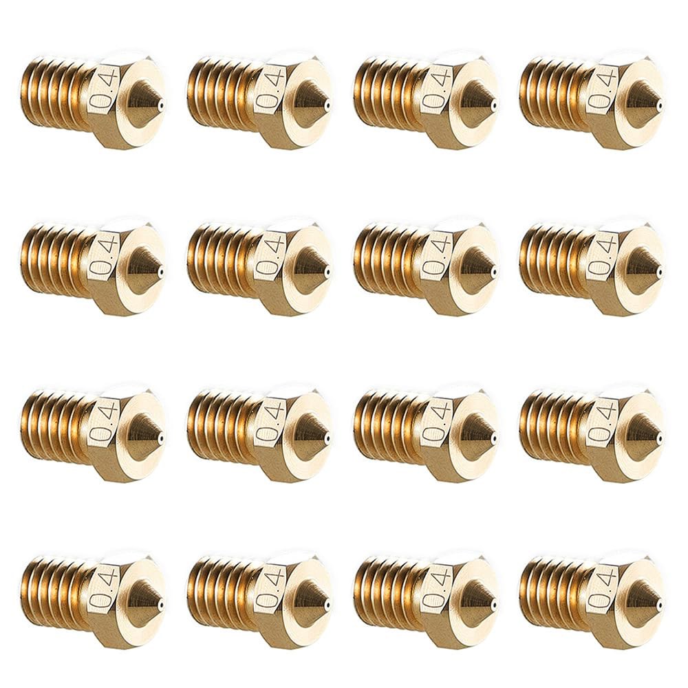 16Pcs V6 노즐 0.4mm E3D V5 핫엔드 호환, 애니큐빅 I3 메가 A8 프루사 MK3 / MK3S 3D 프린터 압출기 황동 - 상세 이미지 2