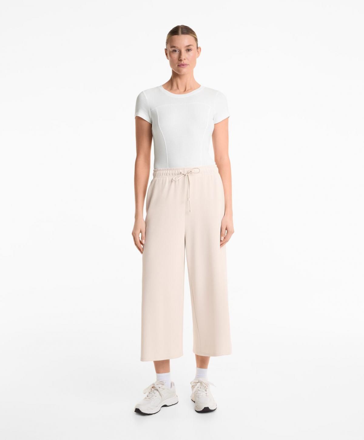 오이쇼 소프트 모달 크롭 와이드 팬츠 6235/792 STONE - 상세 이미지 2