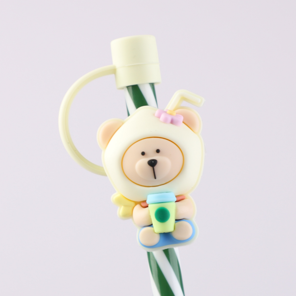 스타벅스 스탠리 빨대 마개 9mm 8mm 호환 텀블러꾸미기 실리콘 커버 캡 스벅 코코넛요정곰