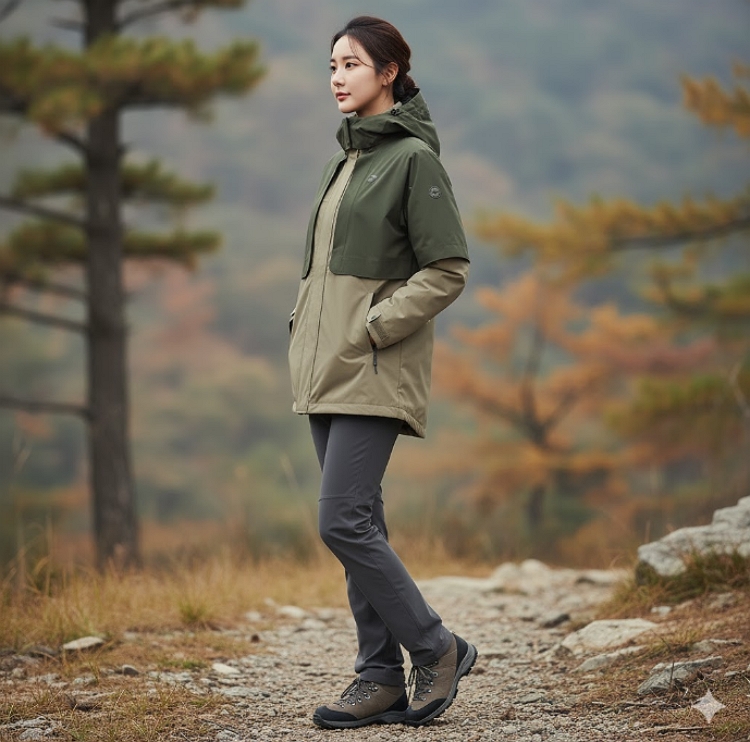 네파 아웃도어 여성 간절기 2.5L 미니우의 탈부착 중기장 방풍 바람막이 자켓 - 상세 이미지 3