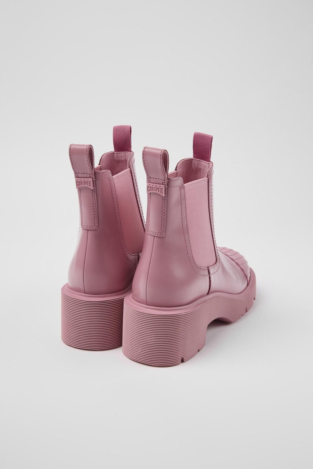 캠퍼 청키솔 핑크 레더 첼시부츠 Milah K400704-003 PINK - 상세 이미지 3