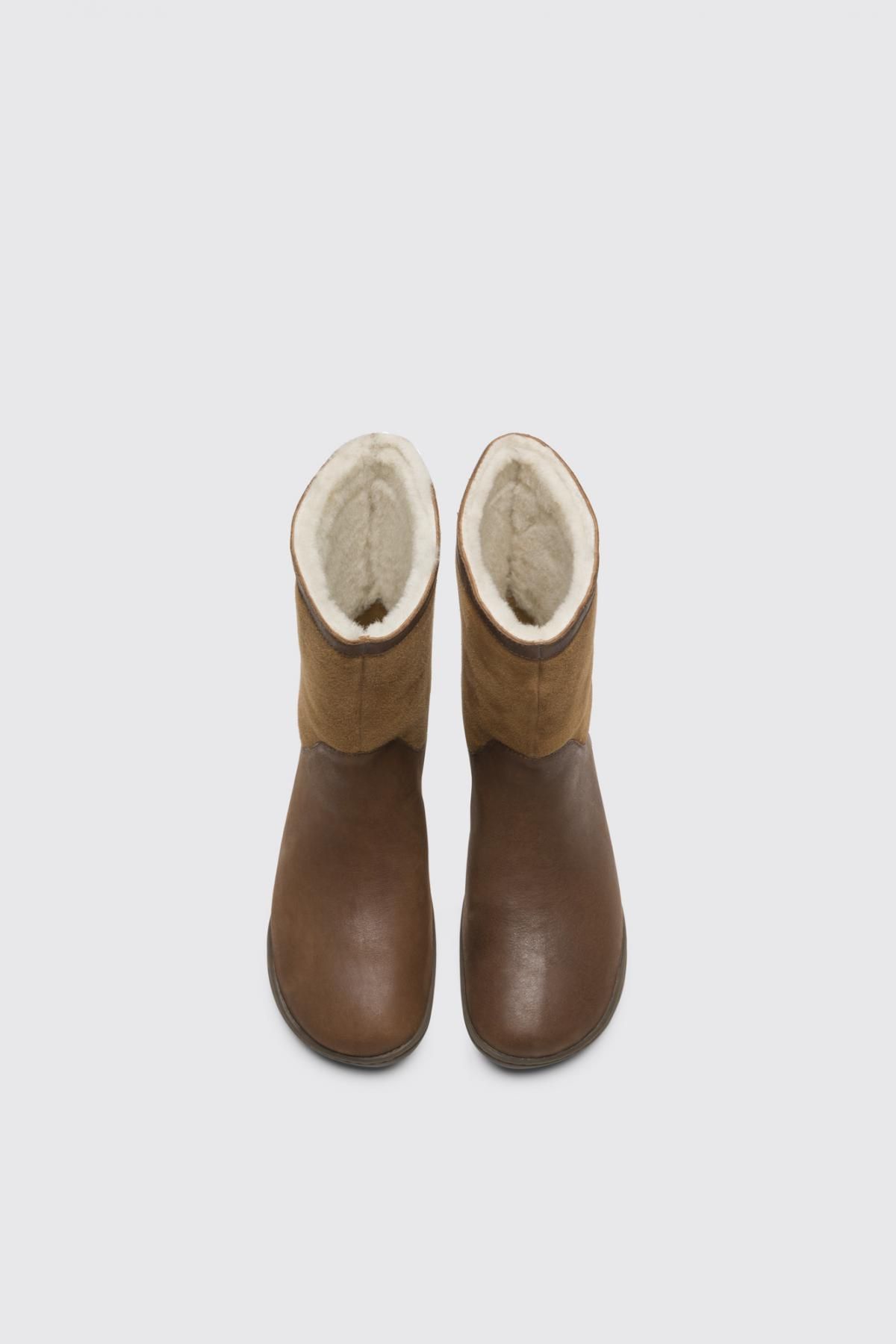 캠퍼 컴포트 베어풋핏 레더 미들부츠 Peu K400048-005 BROWN - 상세 이미지 4