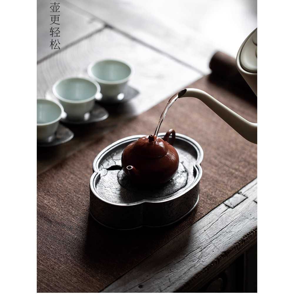 전통 주석 차판 다기 트레이 다도상 찻잔 받침 고급형 A형 - 상품 이미지
