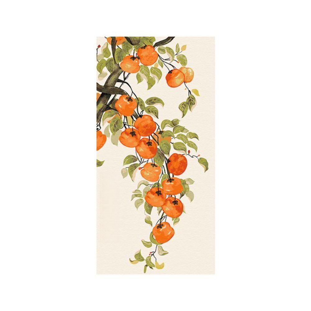 가을 풍경 감나무 그림 동양화 캔버스 대형 액자 인테리어 A 60x120cm 원목 내부 프레임 - 상품 이미지