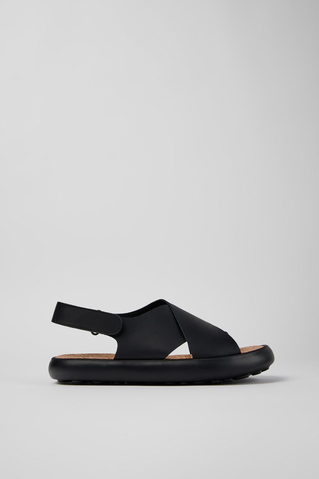 캠퍼 컴포트 크로스 스트랩 블랙 레더 샌들 Pelotas Flota K201666-001 BLACK - 상품 이미지