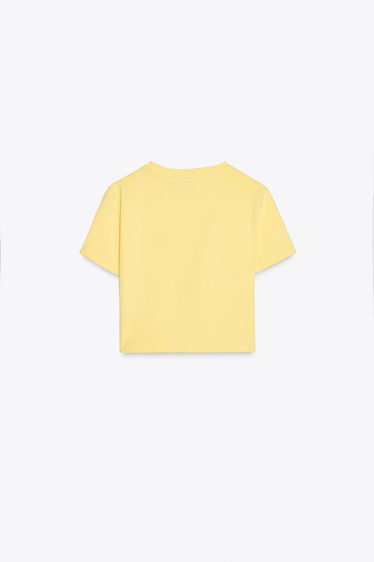 자라 크롭 스트레치 티셔츠 2335/299 YELLOW - 상세 이미지 4