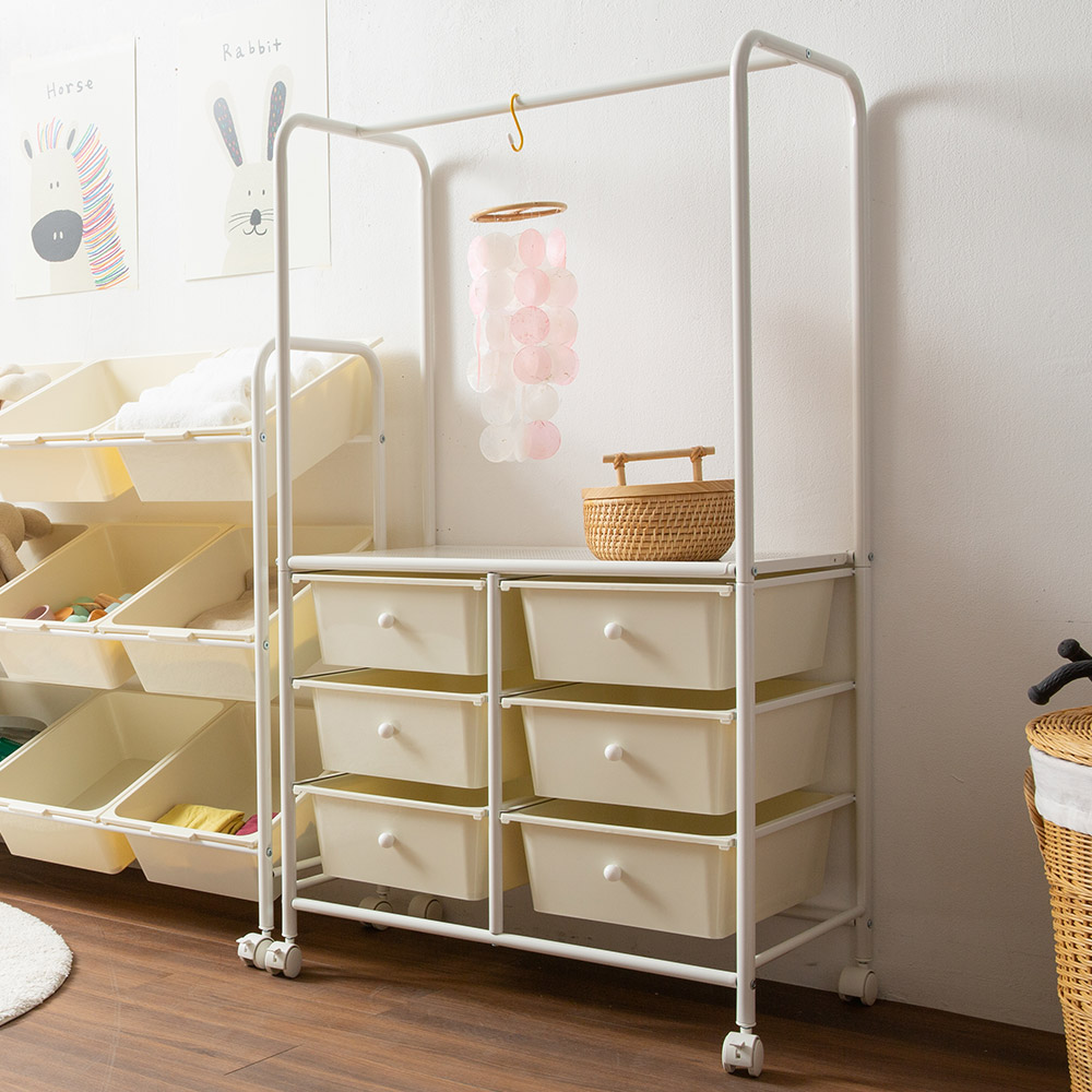 이동식 트롤리행거 옷걸이 튼튼한 서랍형 유아행거 스텐드옷걸이 원룸 아이방