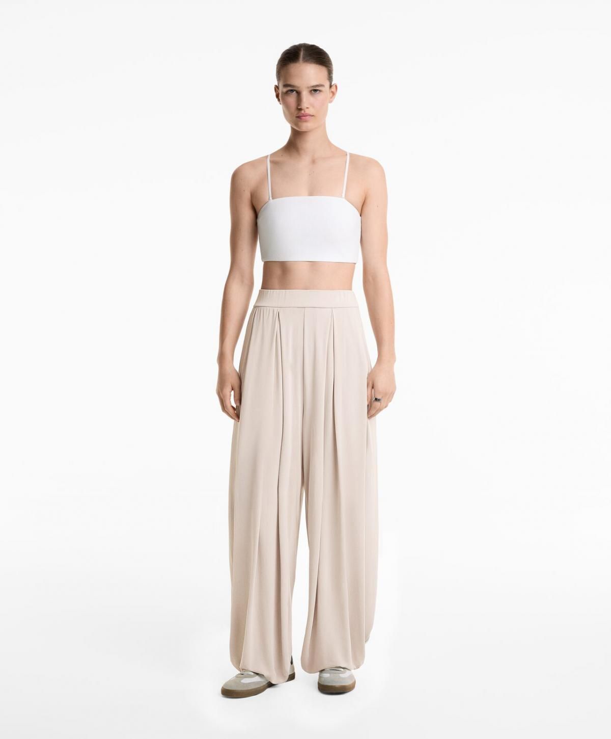 오이쇼 트렌디 와이드 플루이드 모달 블렌드 퍼프 팬츠 6240/555 PALEMINK - 상세 이미지 2