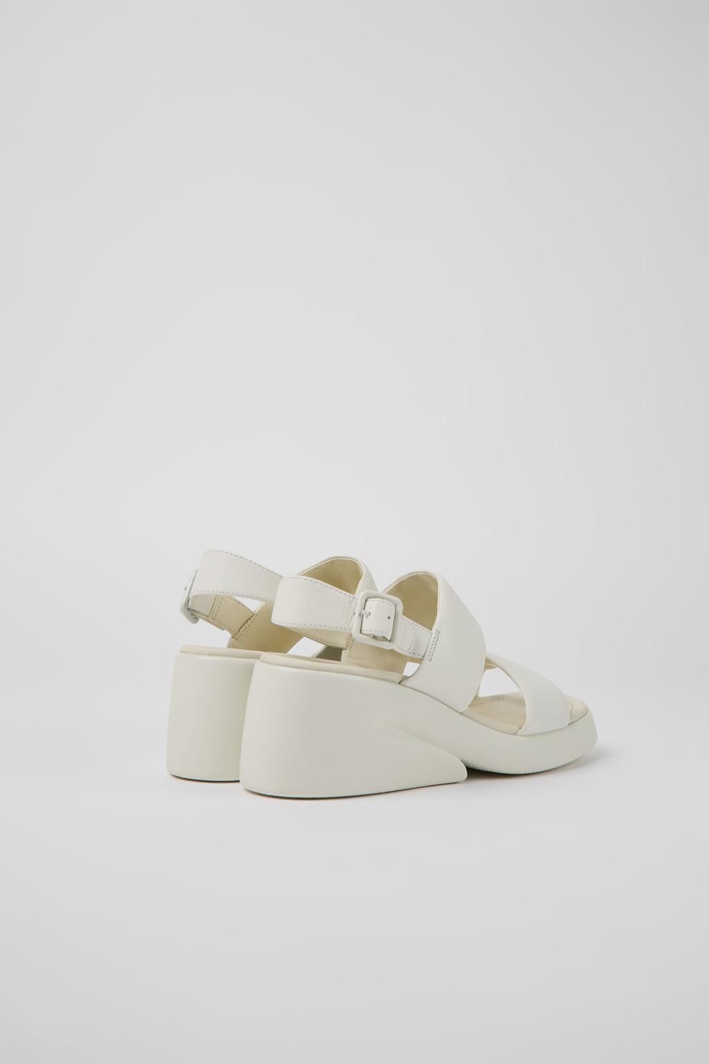 캠퍼 화이트 레더 웨지 스트랩 샌들 Kaah K201352-009 WHITE - 상세 이미지 3