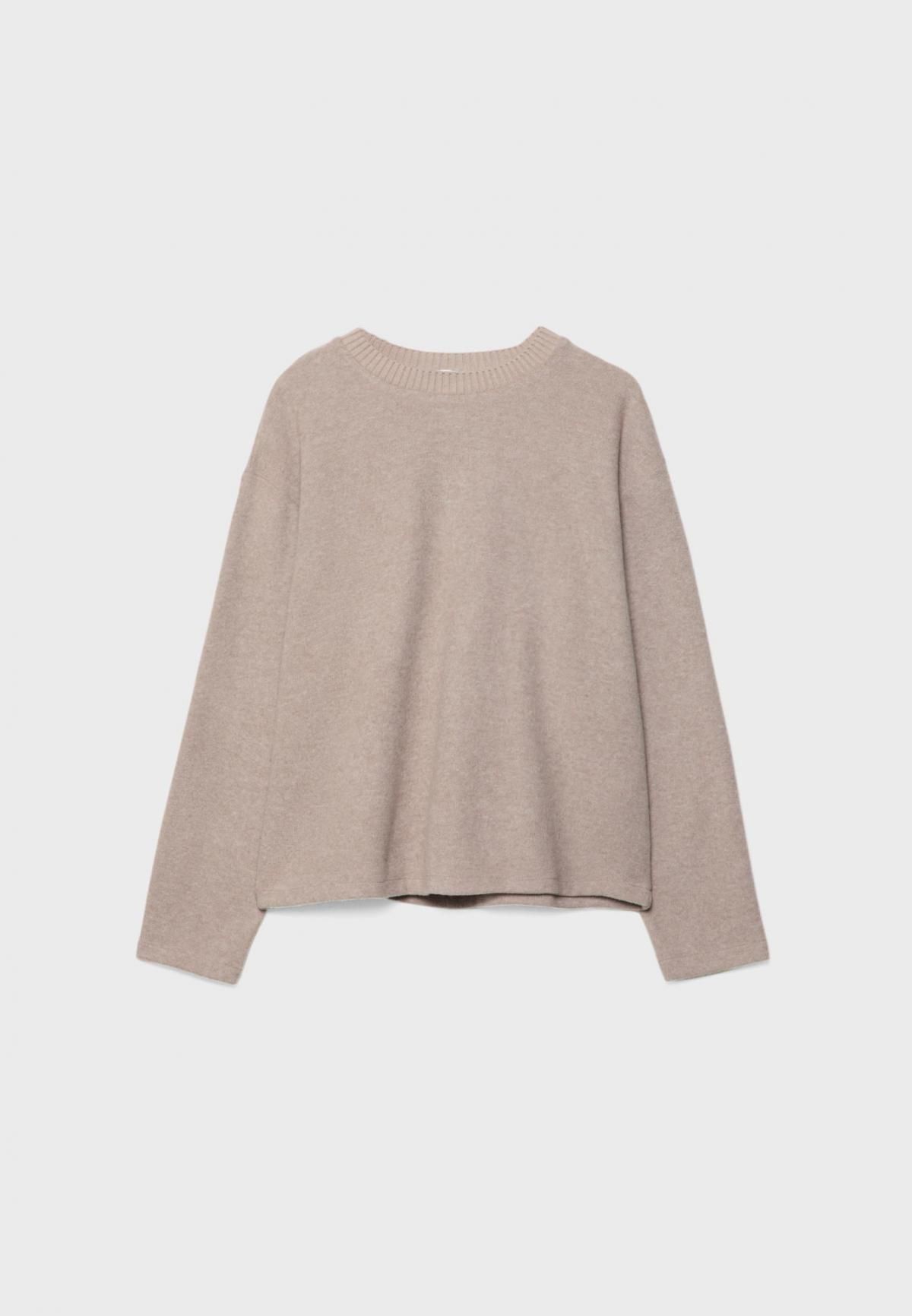 스트라디바리우스 소프트 니트 라운드넥 긴팔 티셔츠 6535/501 BEIGE MELANGE - 메인 이미지