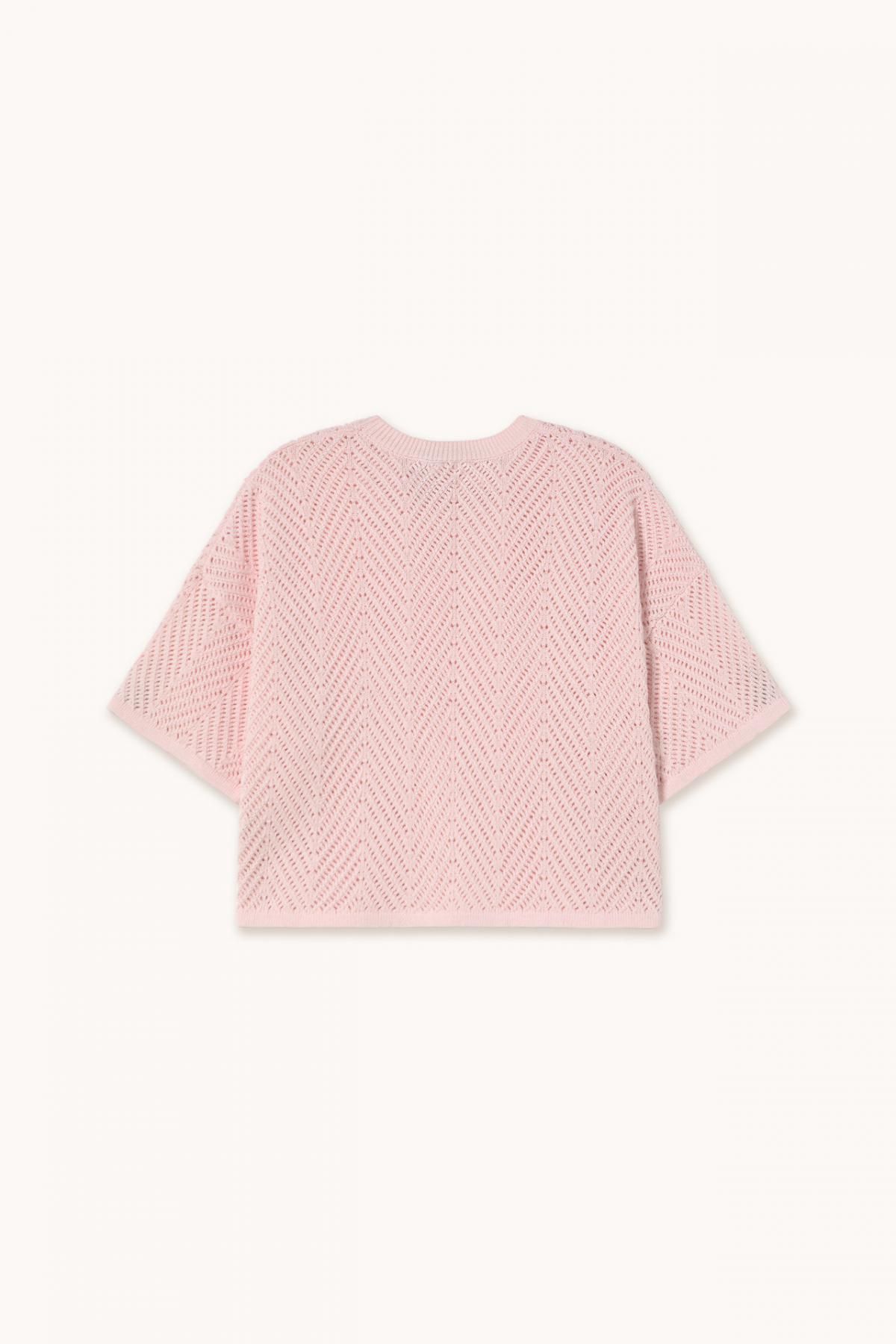 타이니코튼 레이스 니트 크롭 반팔 티셔츠 SS25-788N08 ONE COLOR - 상세 이미지 5
