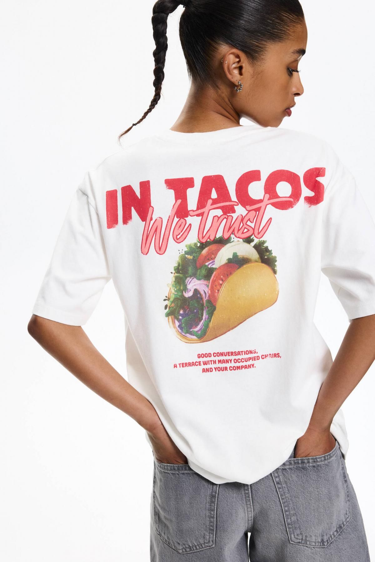 풀앤베어 그래픽 오버핏 반팔 티셔츠 Taco 7150/231 ICE - 상세 이미지 4