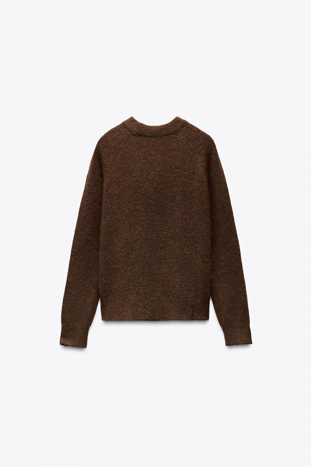 자라 미니멀 라운드넥 니트 브라운 스웨터 9598/151 BROWN - 상세 이미지 4