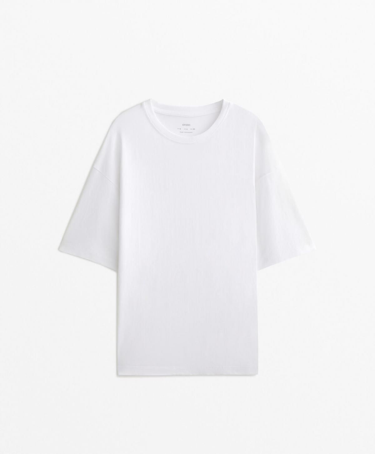 오이쇼 미니멀 오버핏 코튼 블렌드 반팔 티셔츠 0247/378 WHITE - 상품 이미지