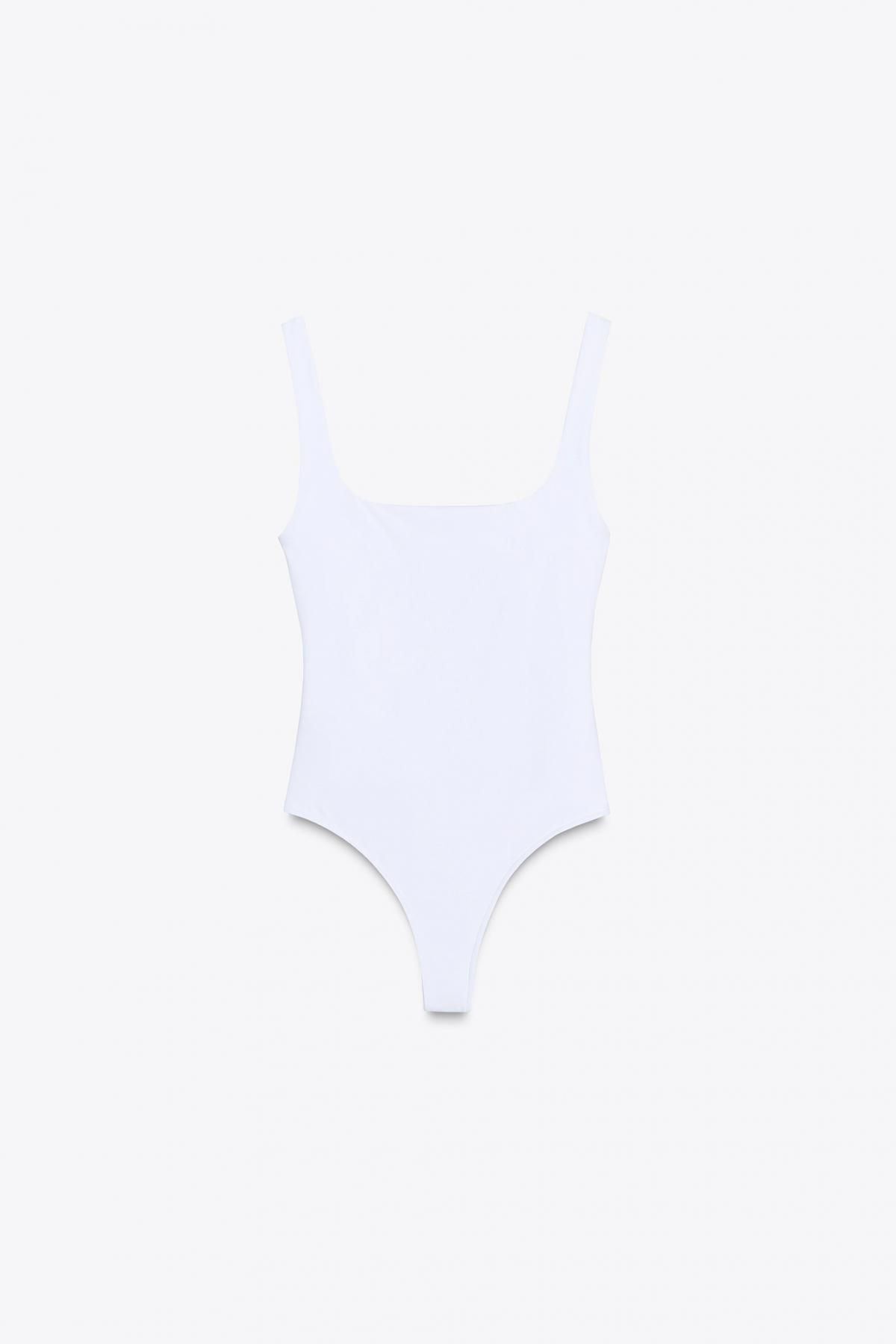 자라 베이직 폴리아미드 스퀘어넥 스트랩 바디수트 5039/312 WHITE - 메인 이미지