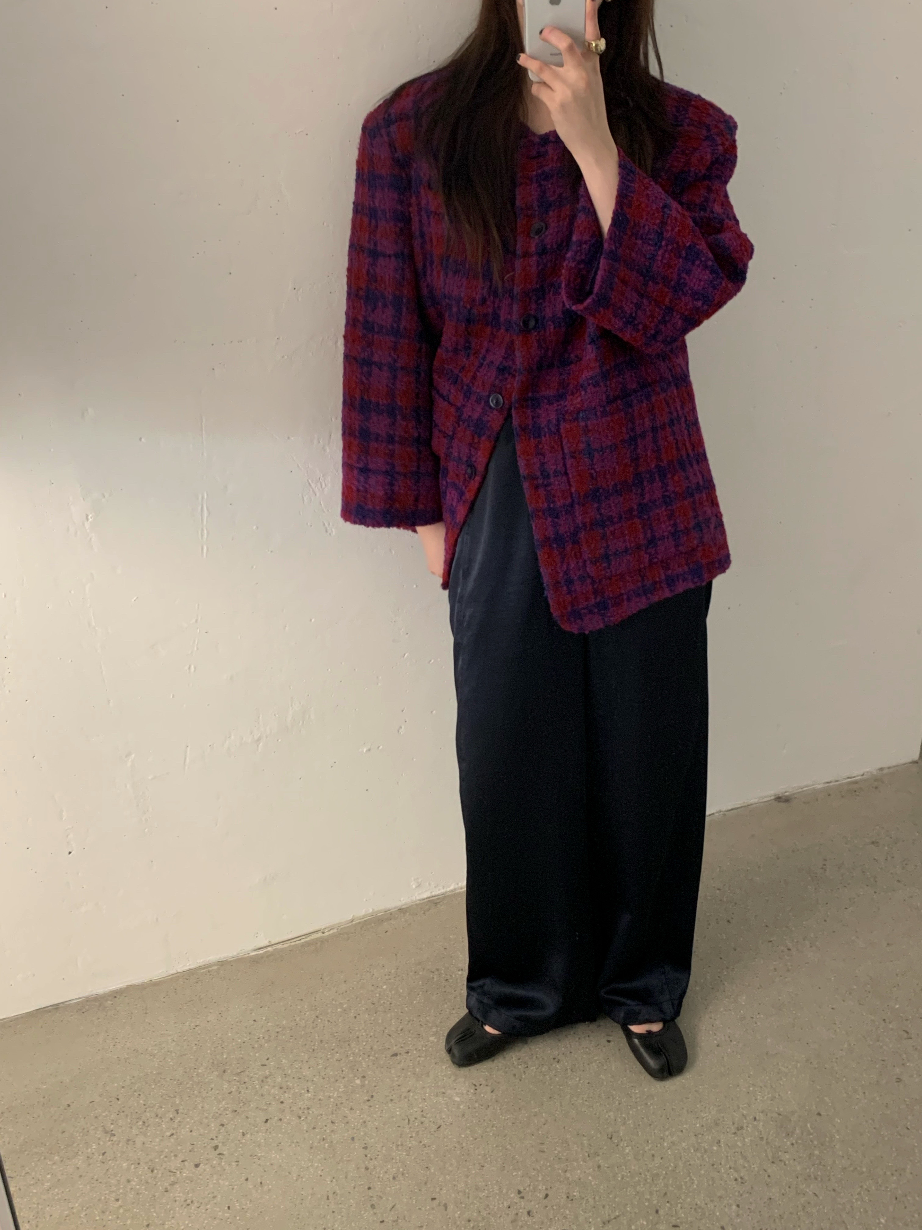 [당일발송] 바스켓 사틴 조거팬츠 새틴슬랙스 실키 와이드 밴딩팬츠 (3c) - 상세 이미지 3